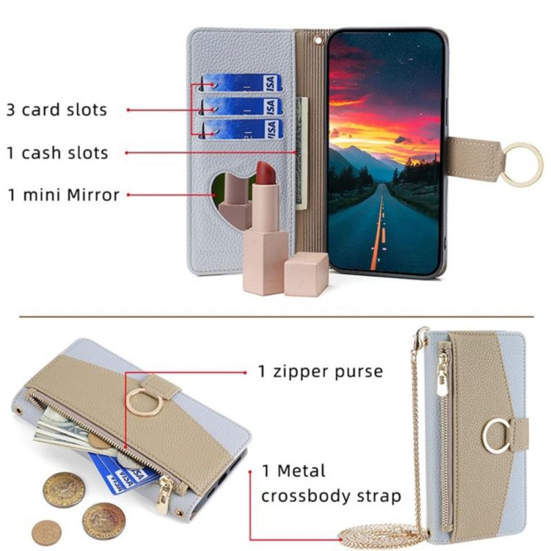 Housse OnePlus 12 5G Miroir et Chaîne Bandoulière