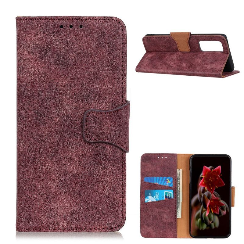 Housse Oneplus 9 Pro Cuir Fendu Vintage