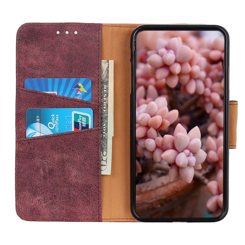 Housse Oneplus 9 Pro Cuir Fendu Vintage