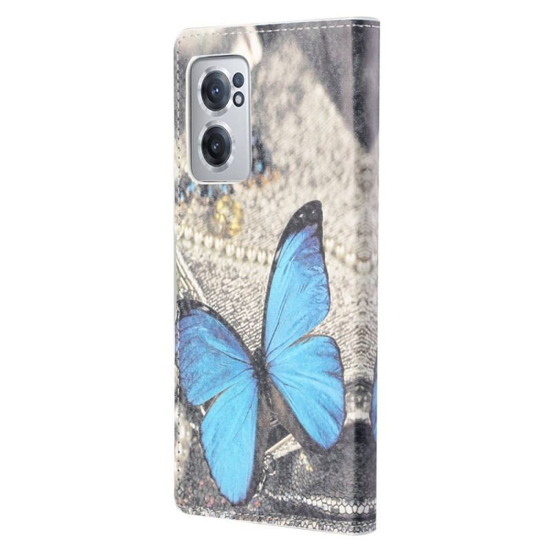 Housse OnePlus Nord CE 2 5G Papillon sur Tissu