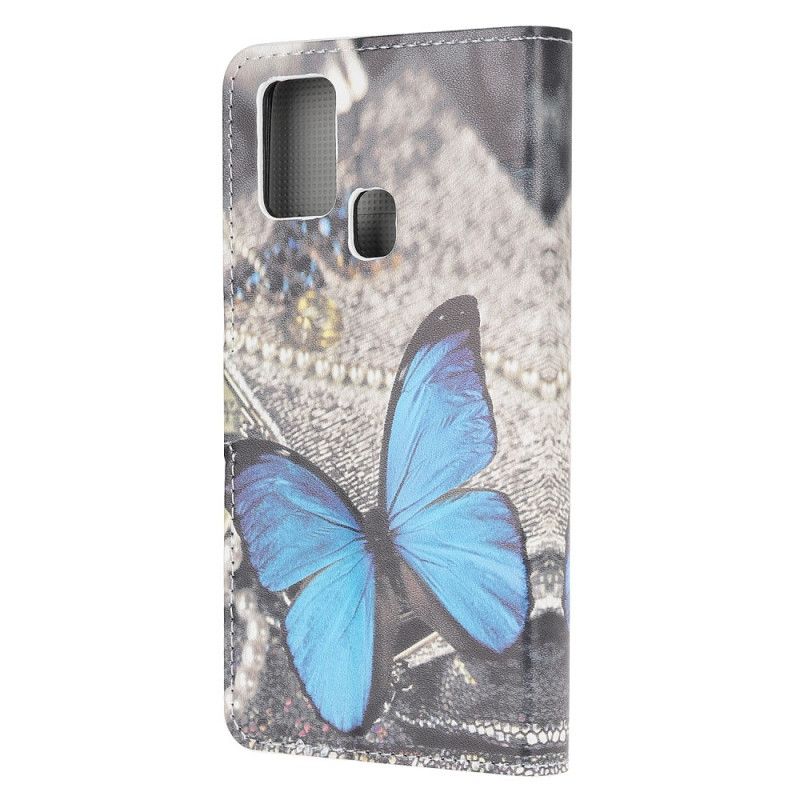 Housse Oneplus Nord N100 Papillon Bleu