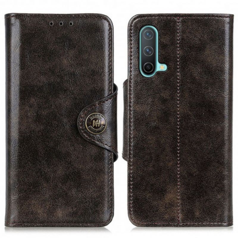 Housse Pour OnePlus Nord CE 5G Simili Cuir Bouton Vintage