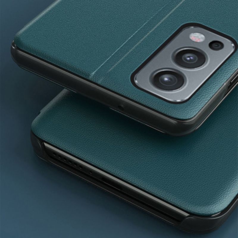 View Cover Coque Pour OnePlus Nord 2 5G Simili Cuir Texturé