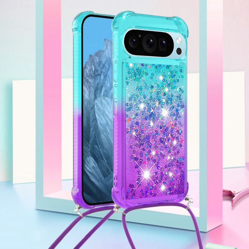 Coque à Cordon Google Pixel 9 Pro XL Dégradé Paillettes