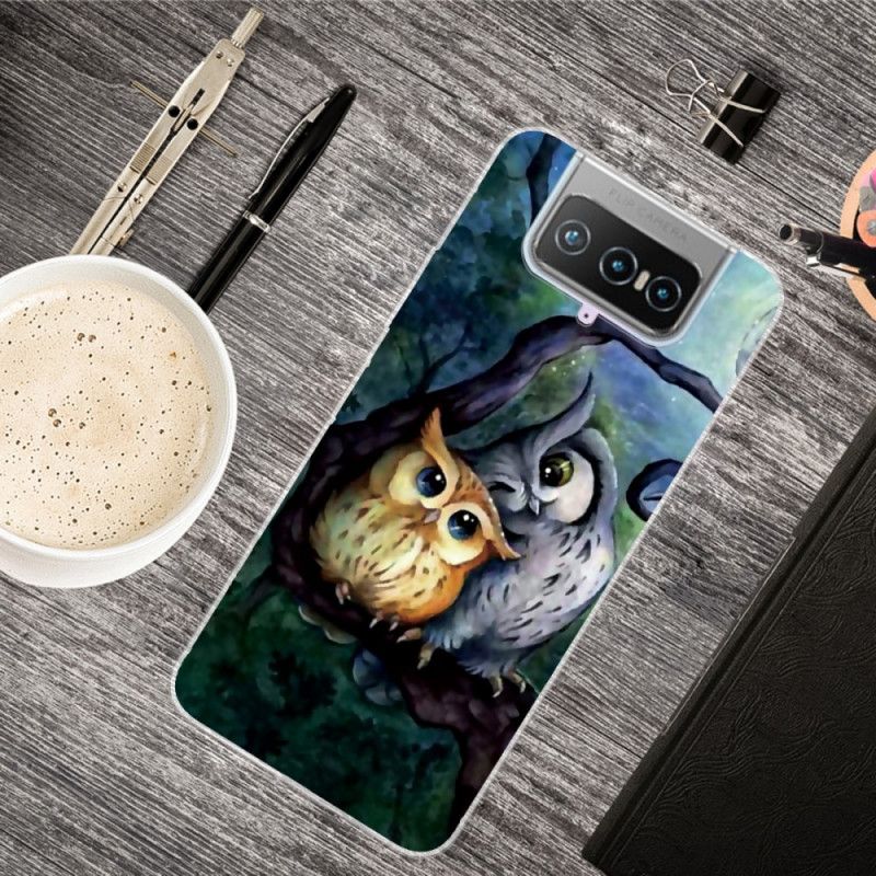 Coque Asus Zenfone 7 / 7 Pro Peinture Hiboux