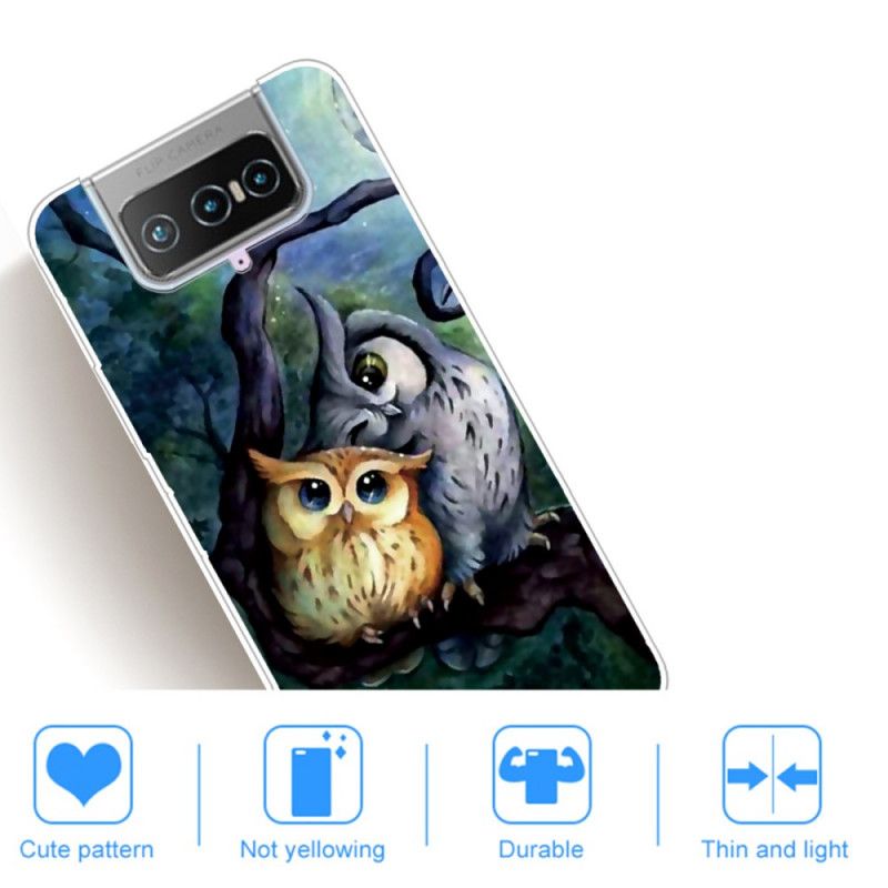 Coque Asus Zenfone 7 / 7 Pro Peinture Hiboux