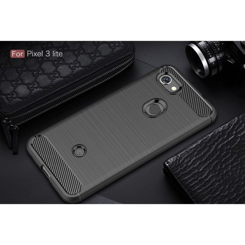 Coque Google Pixel 3a Fibre Carbone Brossée