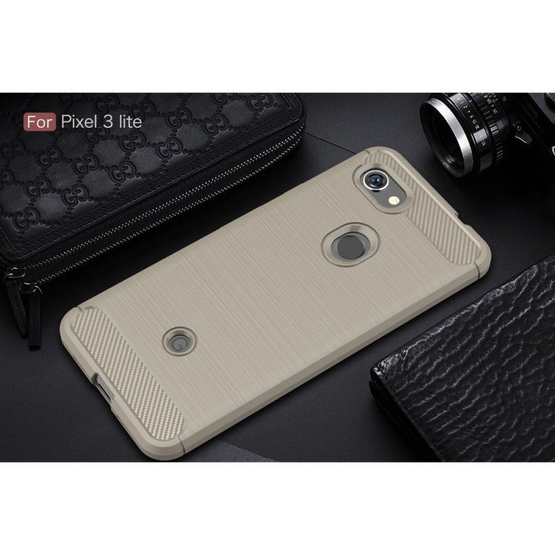 Coque Google Pixel 3a Fibre Carbone Brossée