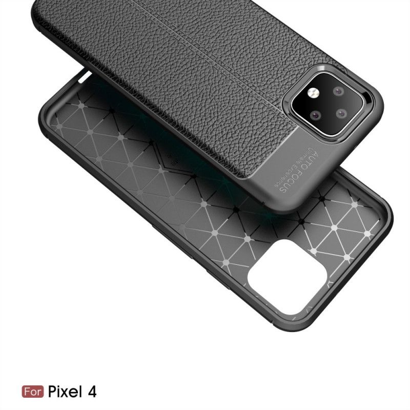 Coque Google Pixel 4 Effet Cuir Litchi Double Line