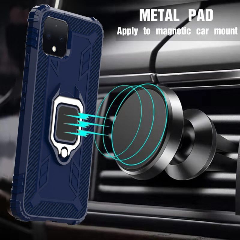 Coque Google Pixel 4 Ring Et Fibre Carbone