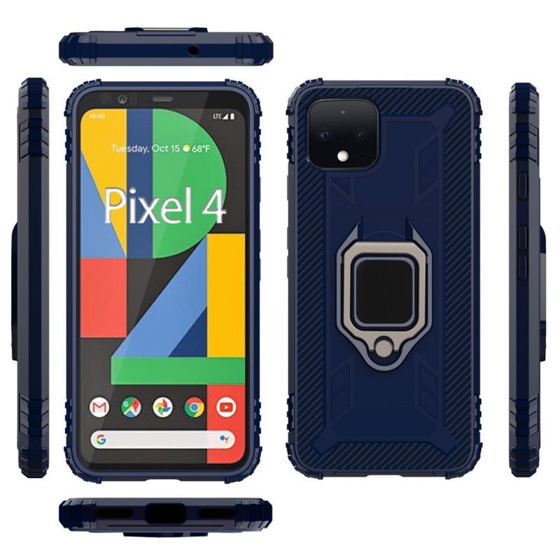 Coque Google Pixel 4 Ring Et Fibre Carbone