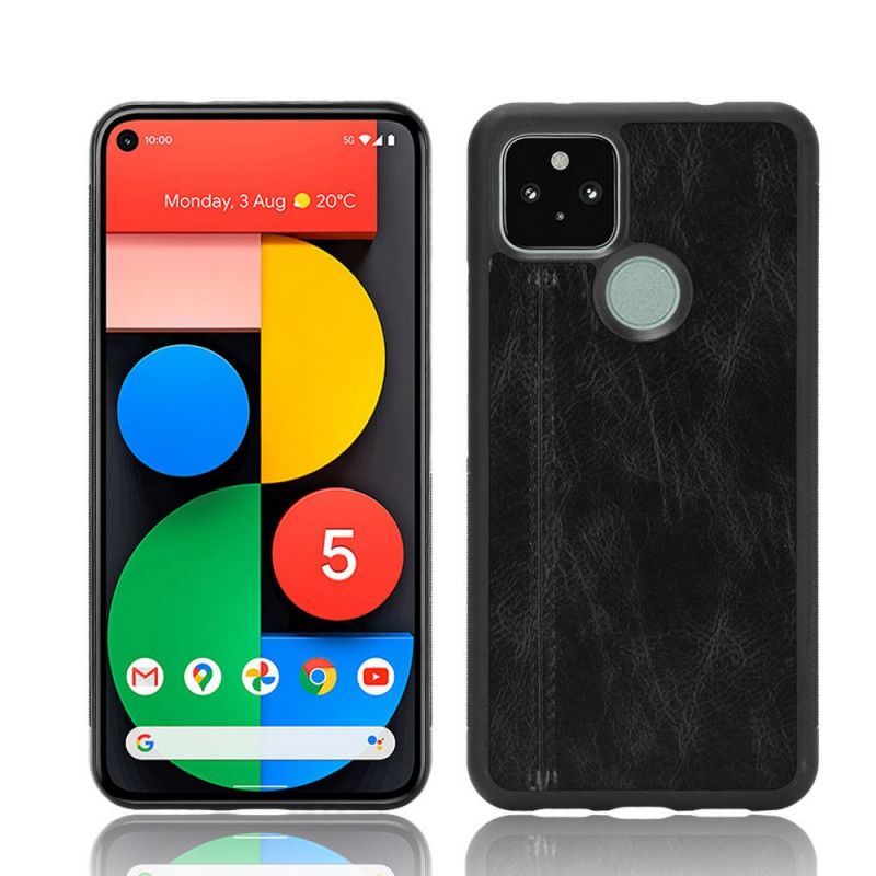 Coque Google Pixel 5 Effet Cuir Couture