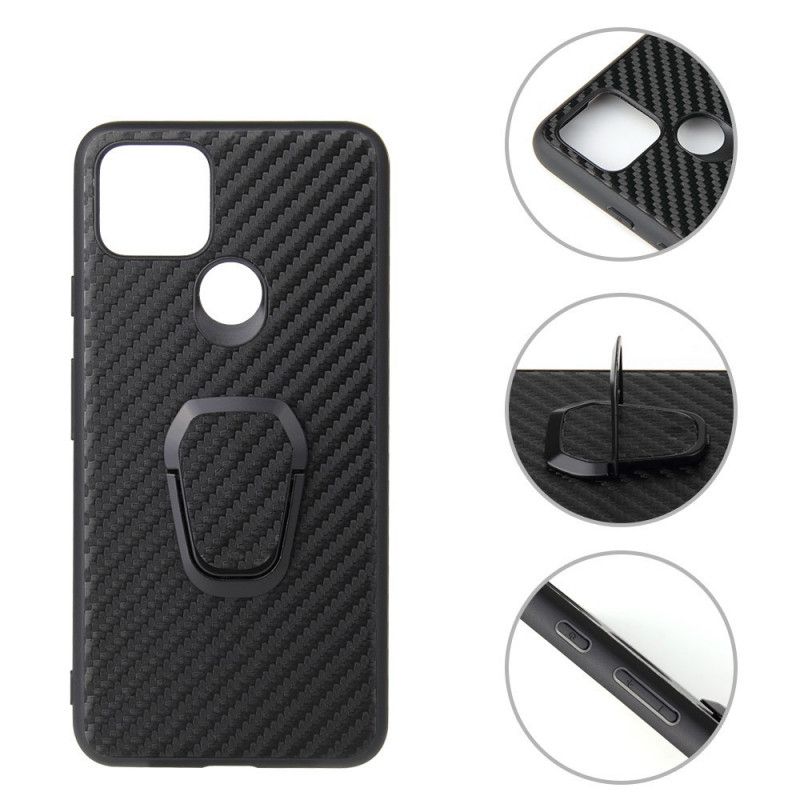 Coque Google Pixel 5 Fibre Carbone Anneau-support