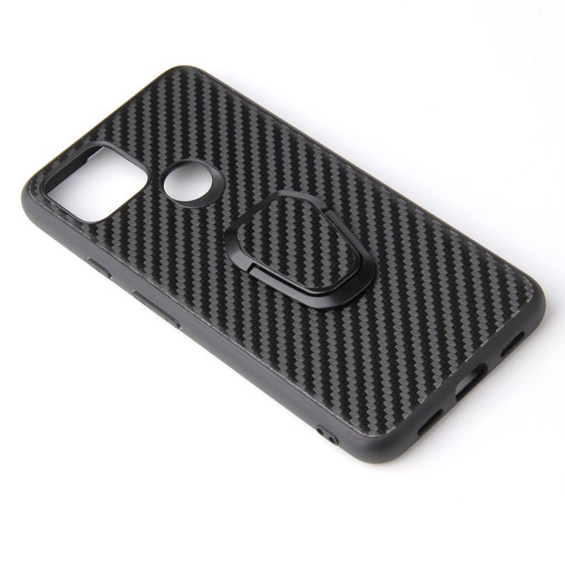 Coque Google Pixel 5 Fibre Carbone Anneau-support