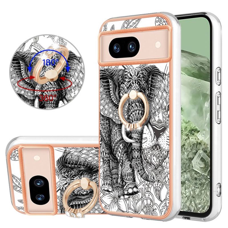 Coque Google Pixel 8 Anneau-Suppport Totem Éléphant