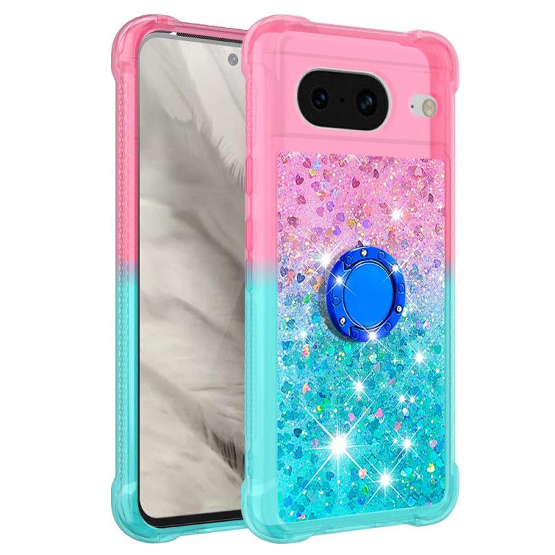 Coque Google Pixel 8 Paillettes Anneau-Support