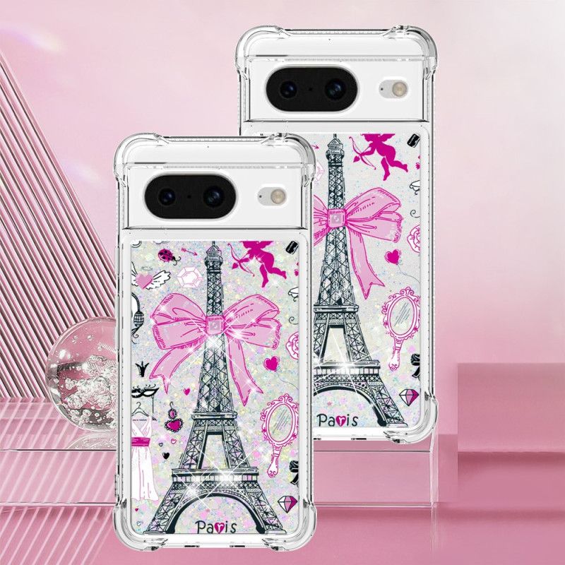 Coque Google Pixel 8 Paillettes Tour Eiffel