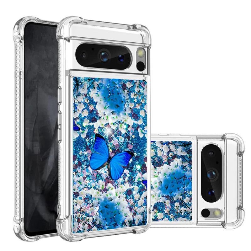 Coque Google Pixel 8 Pro Paillettes Papillon