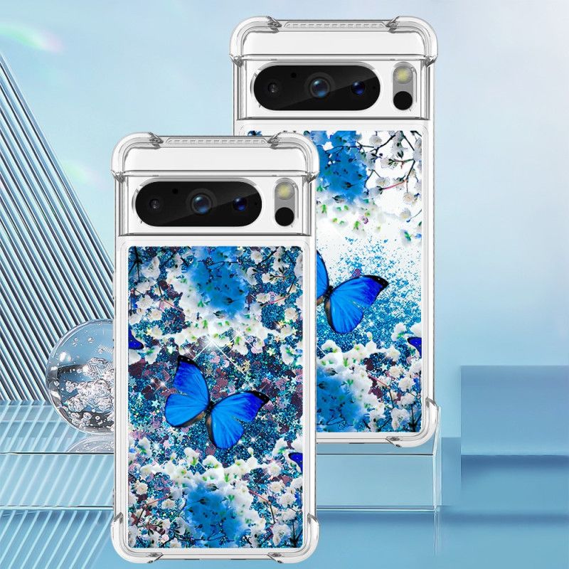 Coque Google Pixel 8 Pro Paillettes Papillon