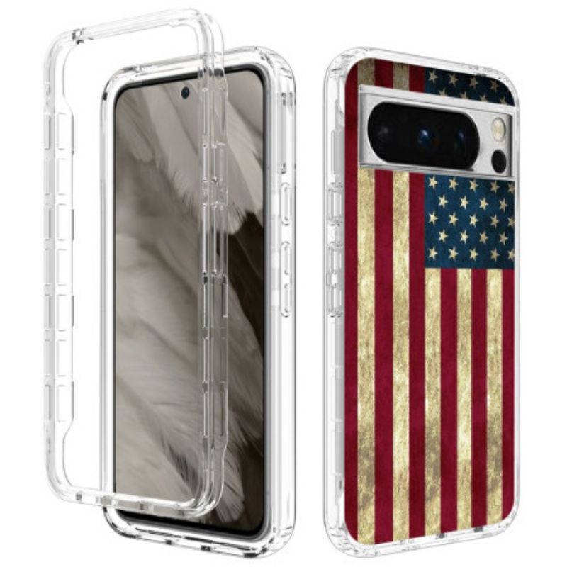 Coque Google Pixel 8 Pro Renforcée Drapeau Américain