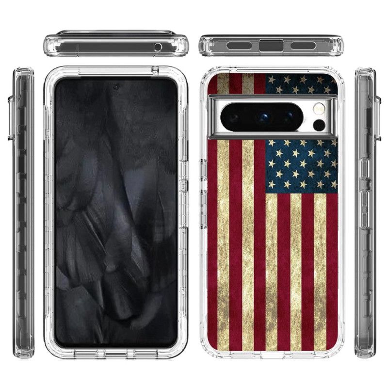 Coque Google Pixel 8 Pro Renforcée Drapeau Américain