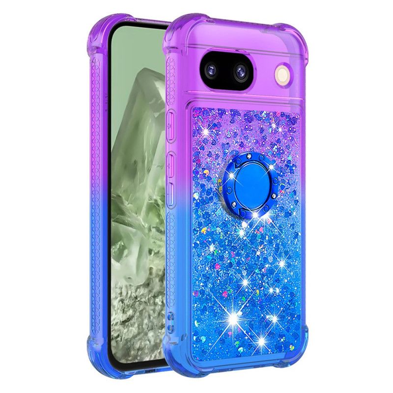 Coque Google Pixel 8A Anneau-Support Dégradé Paillettes