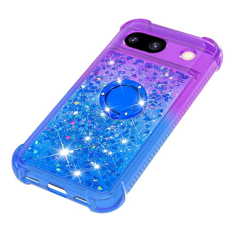 Coque Google Pixel 8A Anneau-Support Dégradé Paillettes