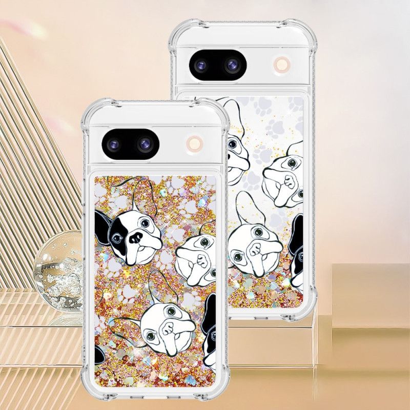 Coque Google Pixel 8A Paillettes Motif Fun