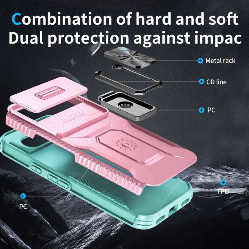 Coque Google Pixel 8A Protection Antichoc avec Fenêtre coulissante et Support