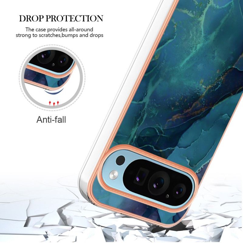 Coque Google Pixel 9 / Pixel 9 Pro Anneau-Support Décor Marbre