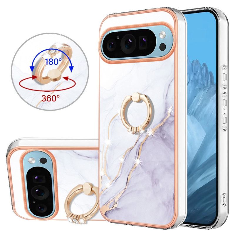 Coque Google Pixel 9 / Pixel 9 Pro Anneau-Support Style Marbre