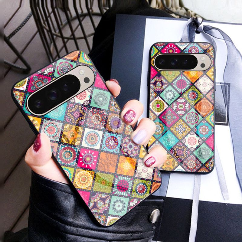 Coque Google Pixel 9 / Pixel 9 Pro Support et Lanière Patchwork