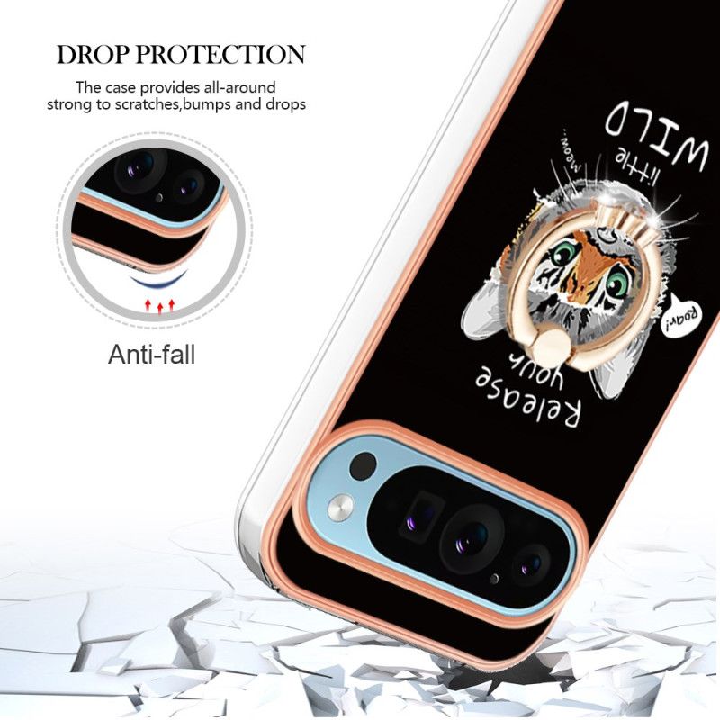 Coque Google Pixel 9 Pro XL Anneau-Support Chat / Tigre