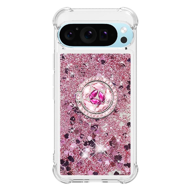 Coque Google Pixel 9 Pro XL Anneau-Support Paillettes