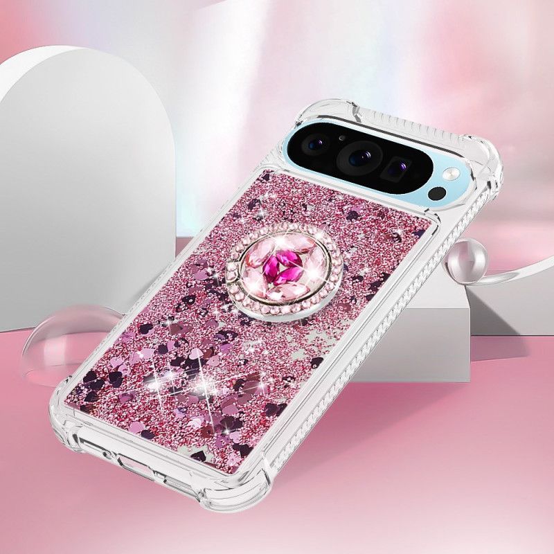 Coque Google Pixel 9 Pro XL Anneau-Support Paillettes