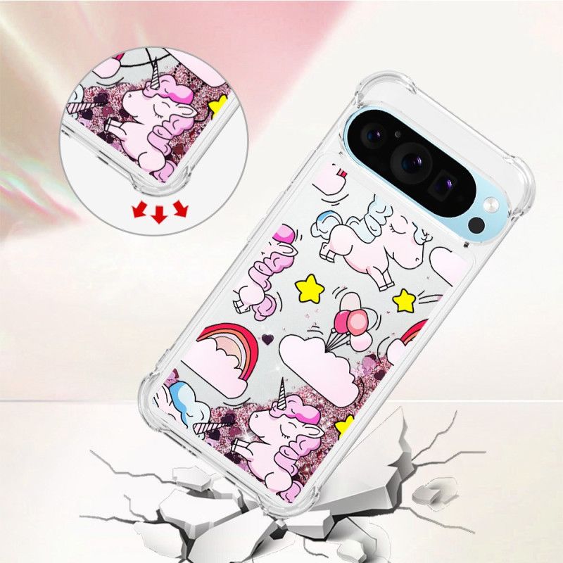 Coque Google Pixel 9 Pro XL Paillettes Différents Motifs