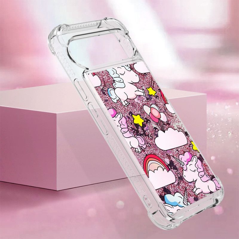 Coque Google Pixel 9 Pro XL Paillettes Différents Motifs