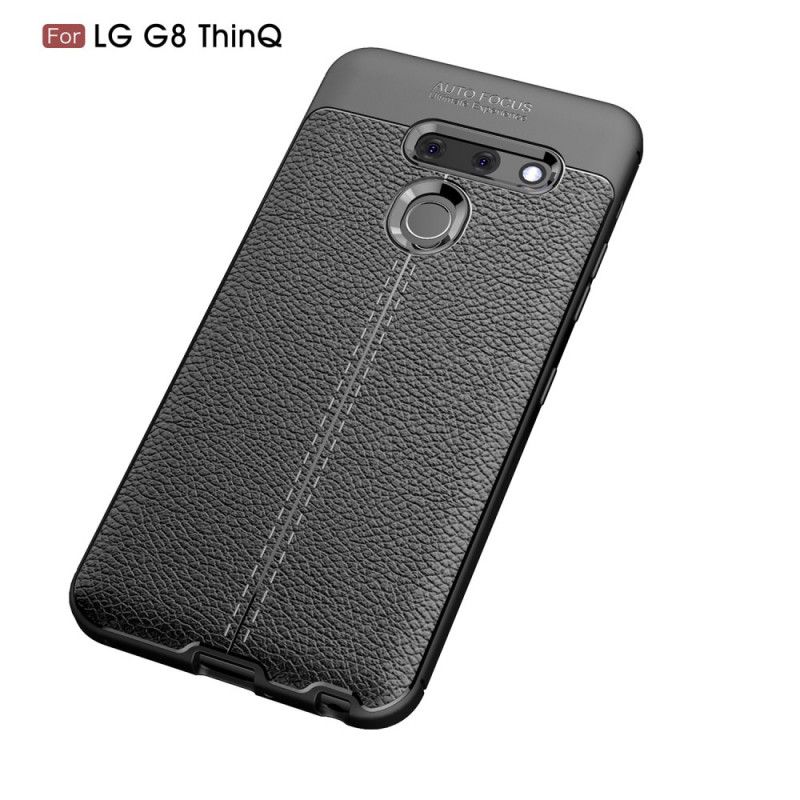 Coque Lg G8 Thinq Effet Cuir Litchi Double Line