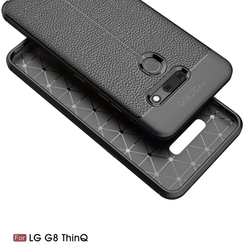 Coque Lg G8 Thinq Effet Cuir Litchi Double Line