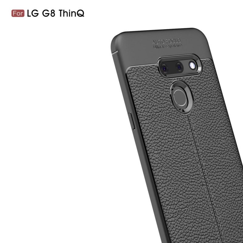 Coque Lg G8 Thinq Effet Cuir Litchi Double Line