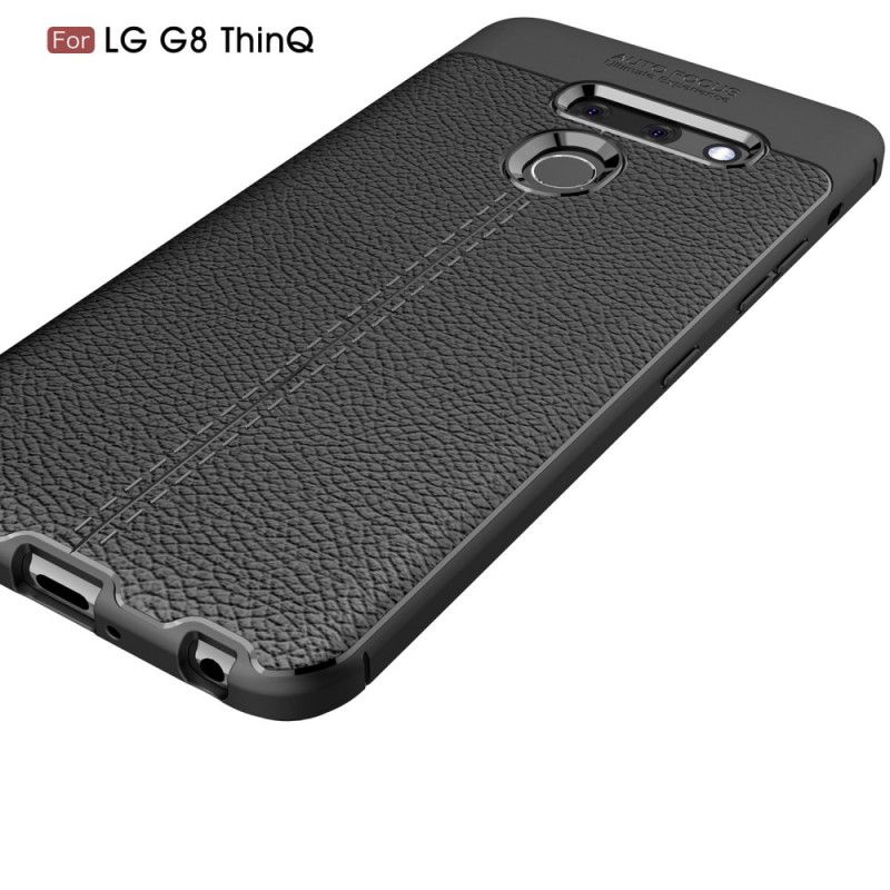 Coque Lg G8 Thinq Effet Cuir Litchi Double Line