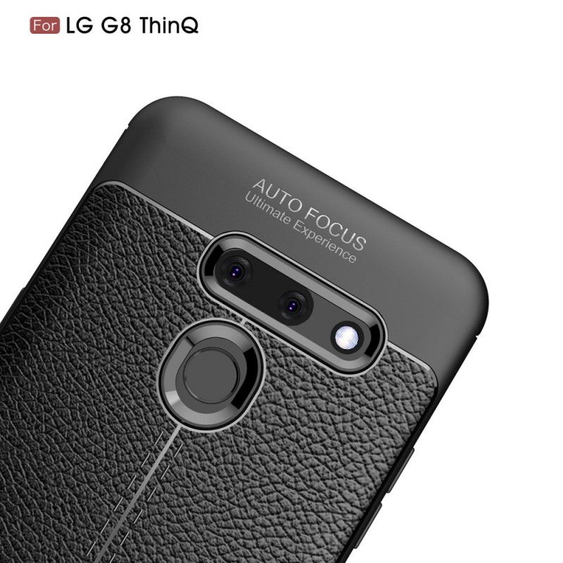 Coque Lg G8 Thinq Effet Cuir Litchi Double Line