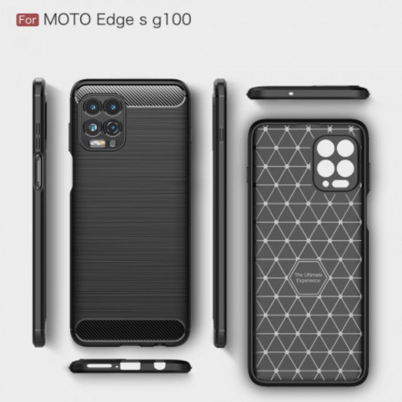 Coque Moto G100 Fibre Carbone Brossée