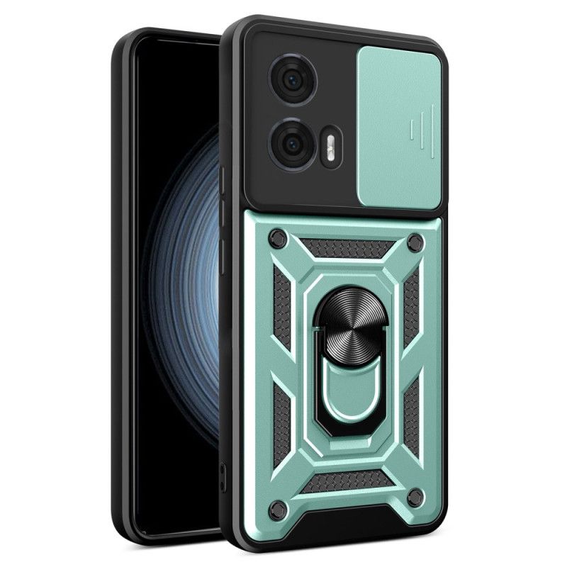 Coque Motorola Edge 50 Fusion 5G Anneau-Support et Protecteur de Caméra Coulissant