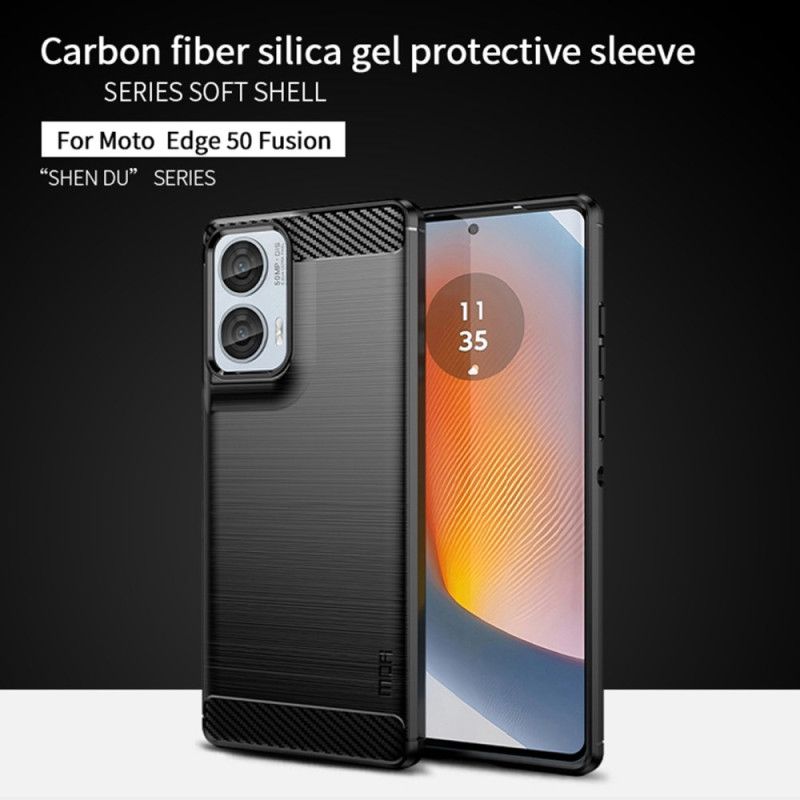 Coque Motorola Edge 50 Fusion Fibre Carbone Brossée MOFI