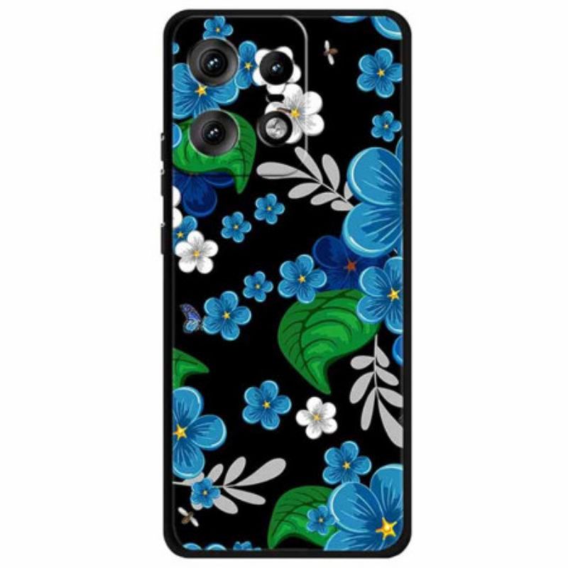 Coque Motorola Edge 50 Pro Fleurs Bleues