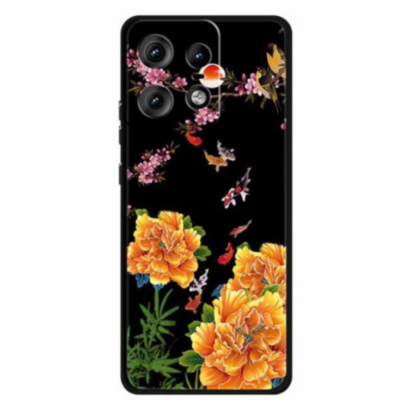 Coque Motorola Edge 50 Pro Fleurs et Poissons