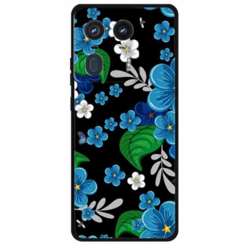 Coque Motorola Edge 50 Ultra Fleurs Bleues