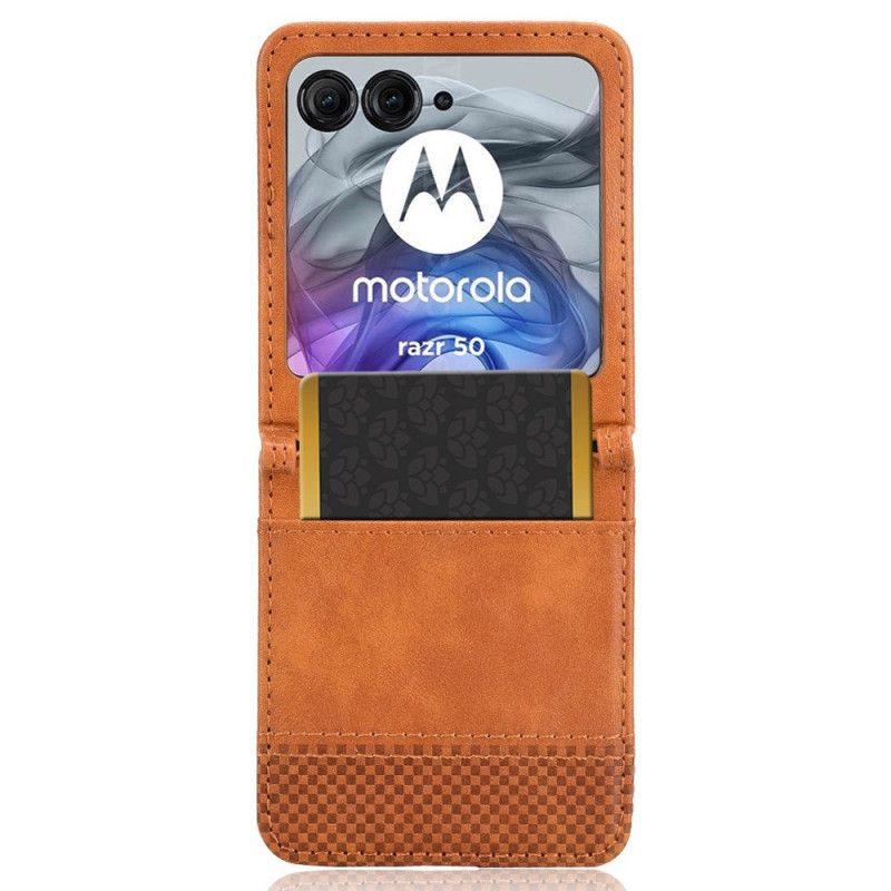 Coque Motorola Razr 50 5G Porte-Carte Frise Vintaga