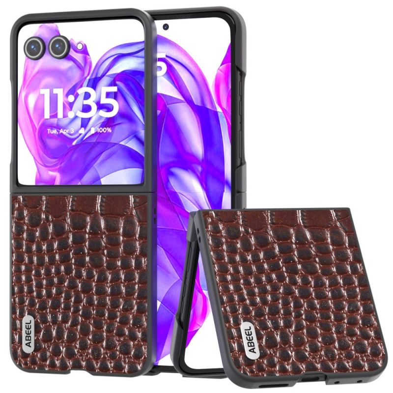 Coque Motorola Razr 50 Ultra 5G Cuir Texture Crocodile ABEEL